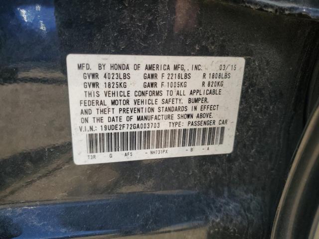 2016 ACURA ILX PREMIU 19UDE2F72GA003703