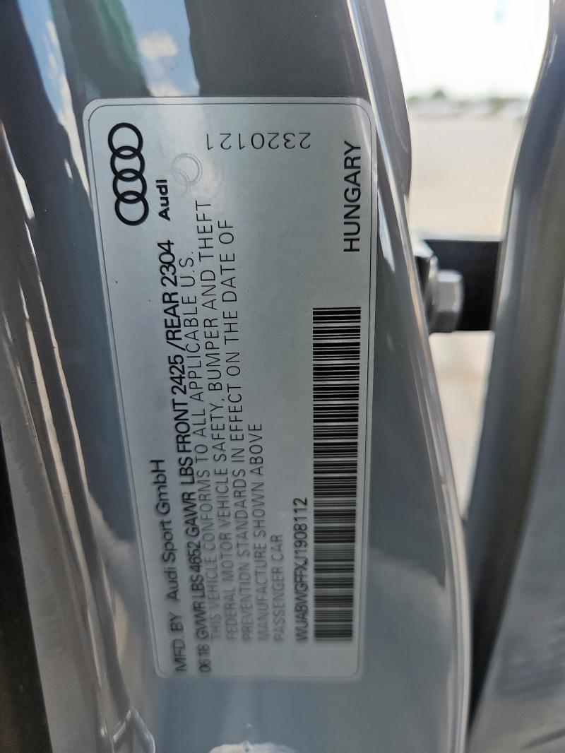 2018 AUDI RS3 WUABWGFFXJ1908112