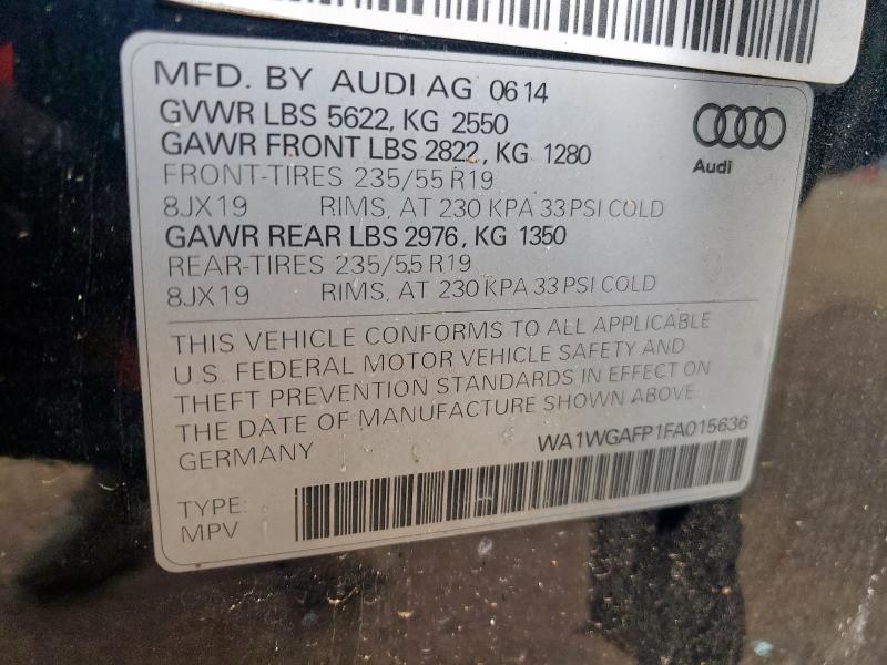 2015 AUDI Q5 PRESTIG WA1WGAFP1FA015636