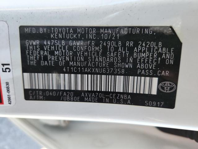 2022 TOYOTA CAMRY LE - 4T1C11AKXNU637358