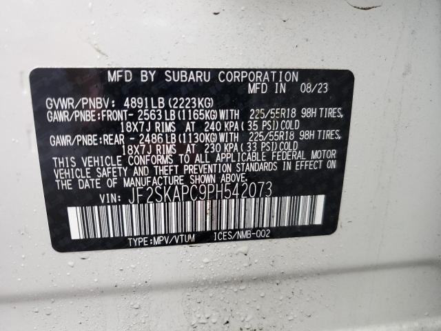 2023 SUBARU FORESTER LIMITED JF2SKAPC9PH542073
