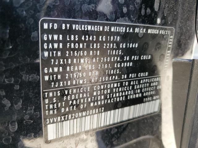 2022 VOLKSWAGEN TAOS SE 3VVRX7B20NM008812