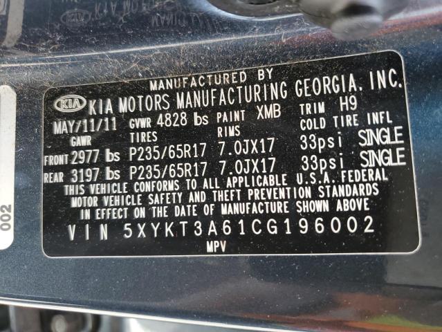 2012 KIA SORENTO BA - 5XYKT3A61CG196002
