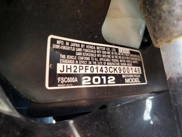 2012 HONDA SILVERWING JH2PF0143CK900146