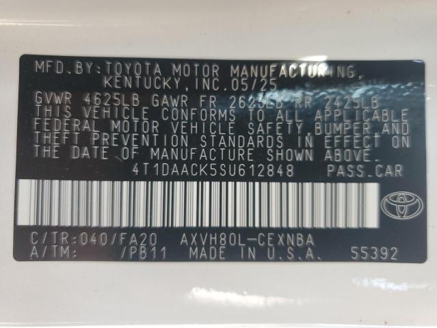 2025 TOYOTA CAMRY XSE 4T1DAACK5SU612848