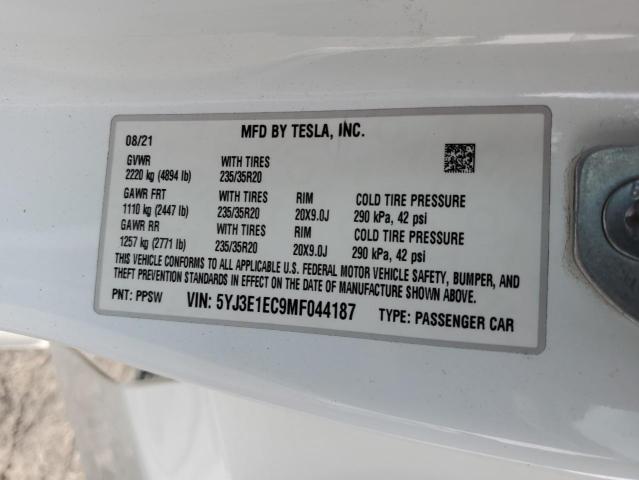 2021 TESLA MODEL 3 5YJ3E1EC9MF044187