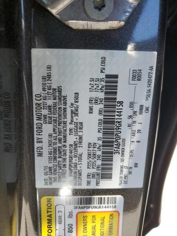 2016 FORD FUSION SE - 3FA6P0PU9GR144158