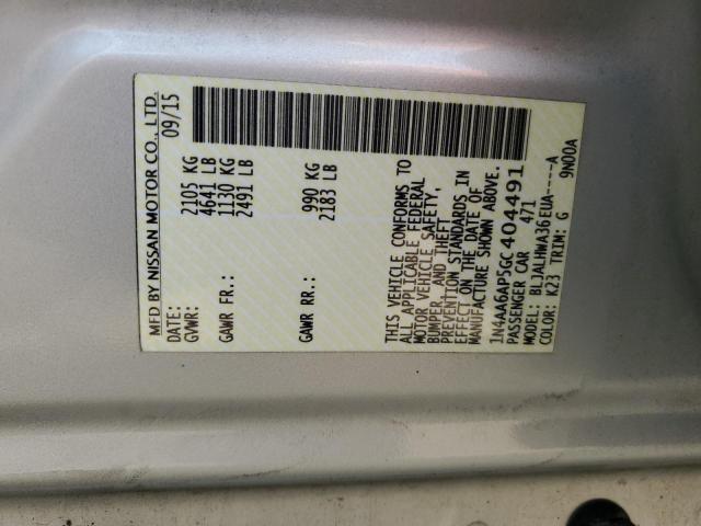 2016 NISSAN MAXIMA 3.5 1N4AA6AP5GC404491