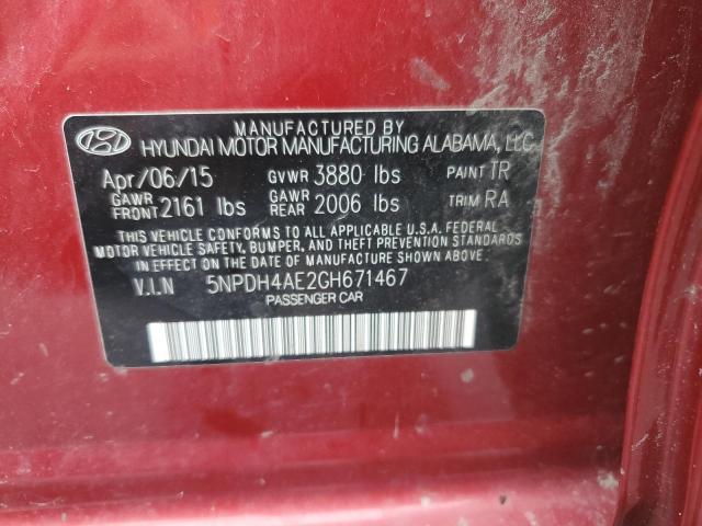 2016 HYUNDAI ELANTRA SE 5NPDH4AE2GH671467