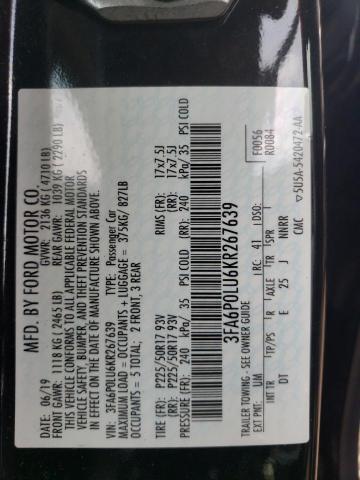 2019 FORD FUSION SE - 3FA6P0LU6KR267639