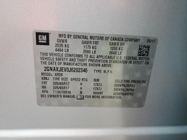 2018 CHEVROLET EQUINOX LT - 2GNAXJEV0J6202346