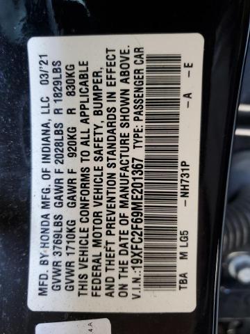 2021 HONDA CIVIC LX 19XFC2F69ME201367