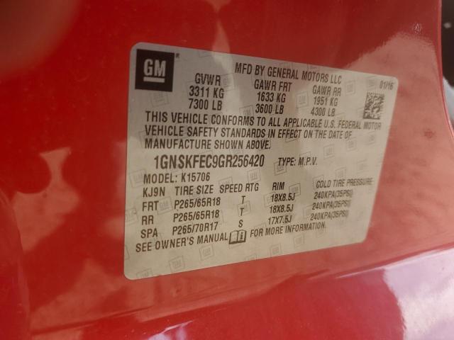 2016 CHEVROLET TAHOE SPEC 1GNSKFEC9GR256420
