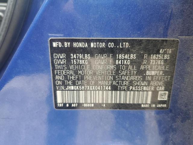 2016 HONDA FIT EX JHMGK5H7XGX041744