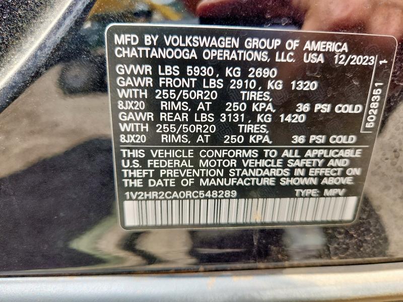 2024 VOLKSWAGEN ATLAS SE 1V2HR2CA0RC548289