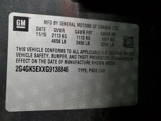 2016 BUICK REGAL 2G4GK5EXXG9138846