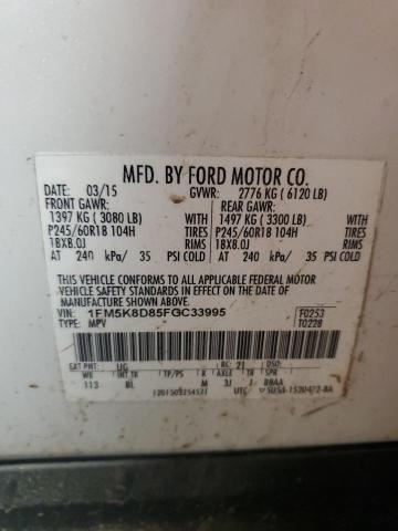 2015 FORD EXPLORER X 1FM5K8D85FGC33995