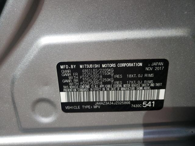 2018 MITSUBISHI OUTLANDER - JA4AZ3A34JZ025866