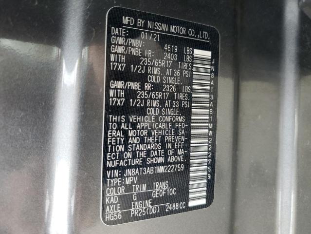 2021 NISSAN ROGUE S - JN8AT3AB1MW222759