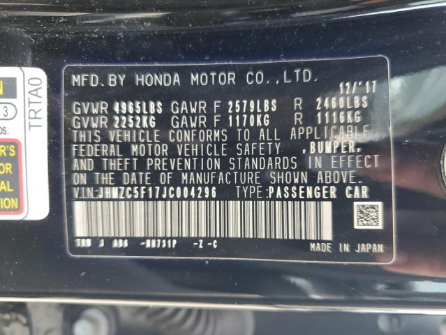 2018 HONDA CLARITY JHMZC5F17JC004296