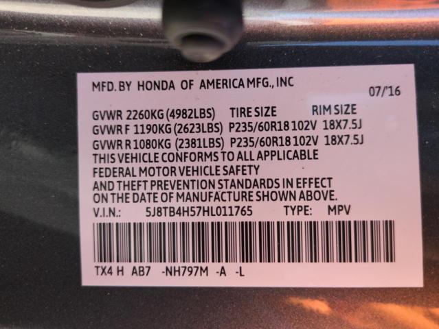 2017 ACURA RDX TECHNO 5J8TB4H57HL011765
