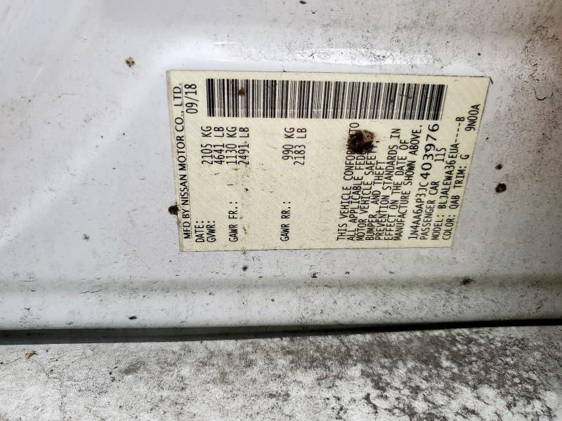 2018 NISSAN MAXIMA 3.5 1N4AA6AP3JC403976