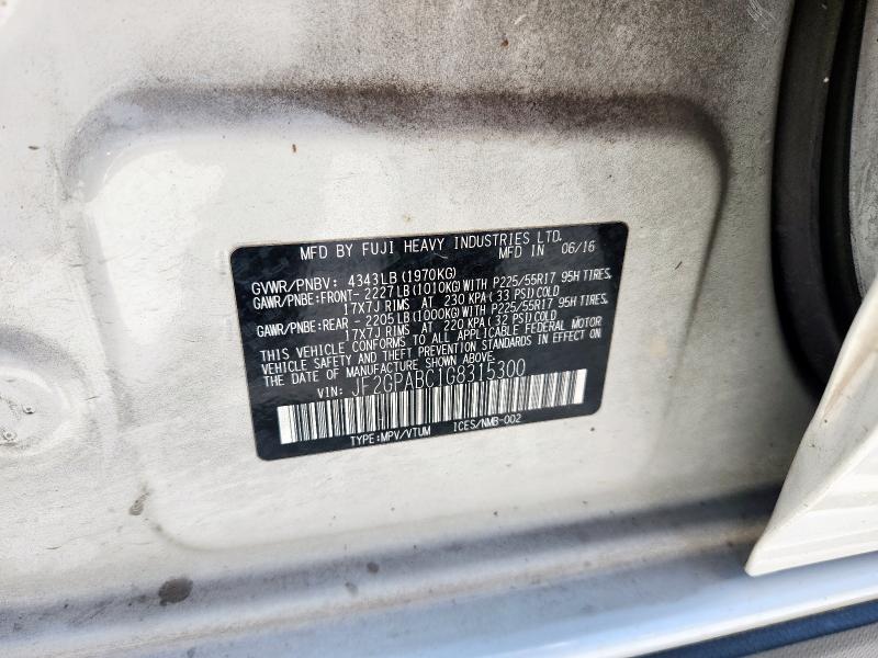 2016 SUBARU CROSSTREK - JF2GPABC1G8315300