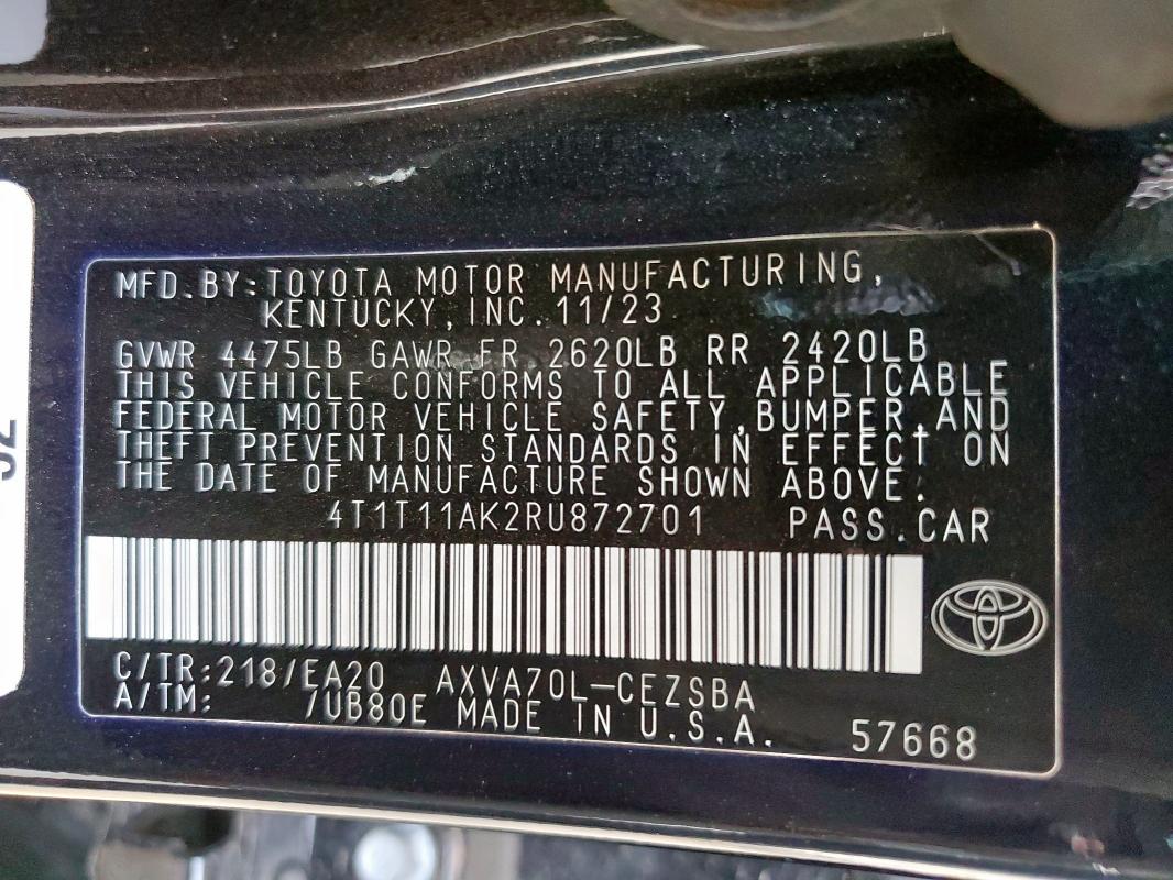 2024 TOYOTA CAMRY SE N - 4T1T11AK2RU872701