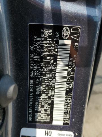 2t1burhe9kc213524 - 2019 Toyota Corolla L - #60244225