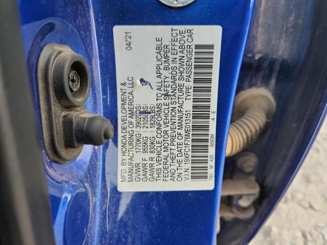 2021 HONDA CIVIC EXL - 19XFC1F76ME013151