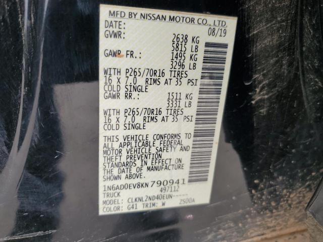 2019 NISSAN FRONTIER S 1N6AD0EV8KN790941