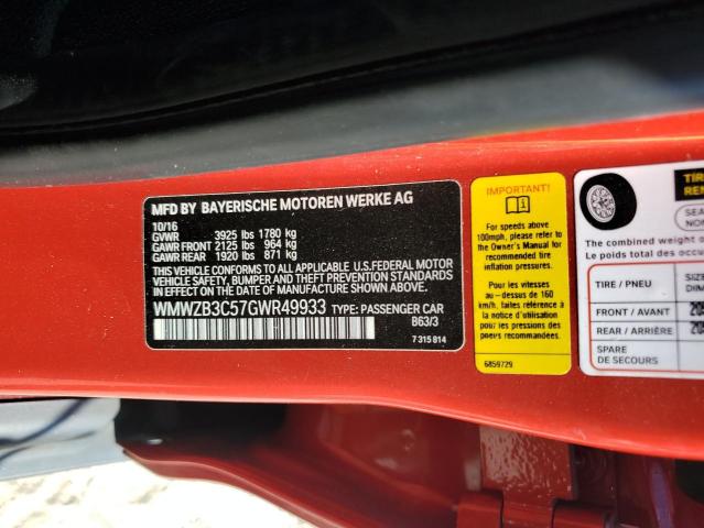 2016 MINI COOPER COU WMWZB3C57GWR49933