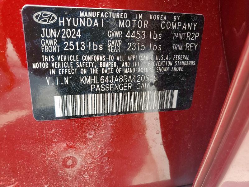 2024 HYUNDAI SONATA SEL KMHL64JA8RA420649