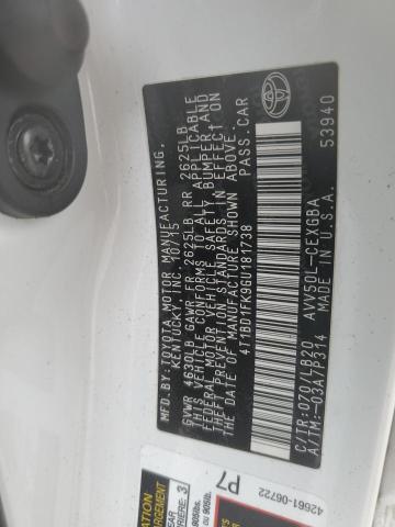 2016 TOYOTA CAMRY HYBR 4T1BD1FK9GU181738