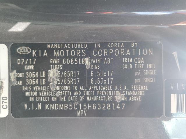 2017 KIA SEDONA LX KNDMB5C15H6328147