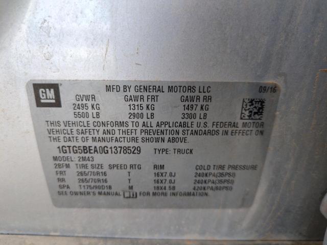 2016 GMC CANYON 1GTG5BEA0G1378529