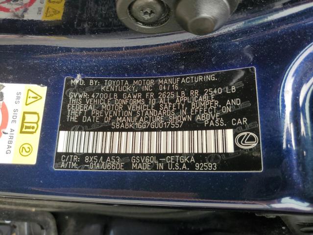 2016 LEXUS ES 350 58ABK1GG7GU017557