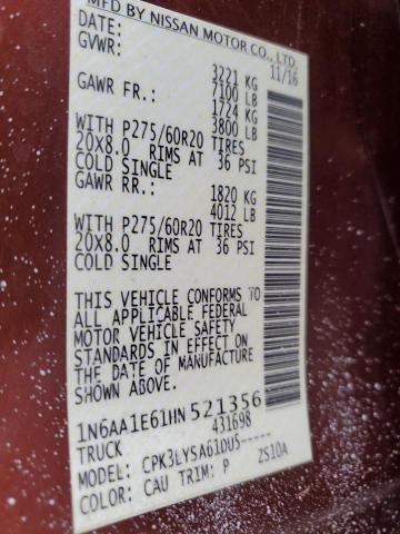 2017 NISSAN TITAN SV 1N6AA1E61HN521356