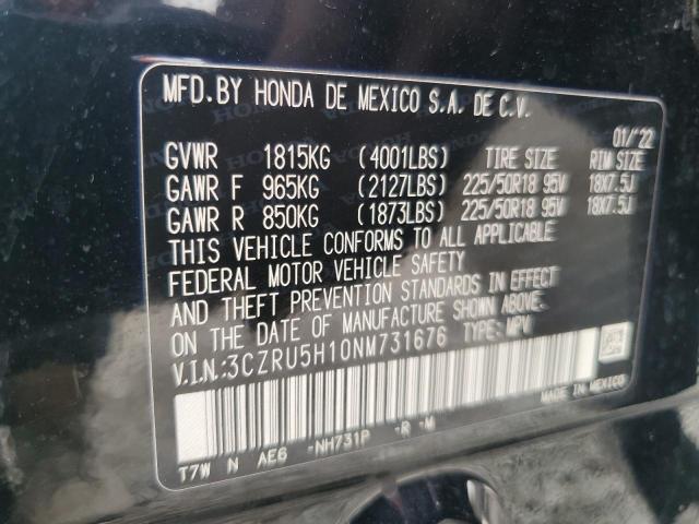 2022 HONDA HR-V SPORT 3CZRU5H10NM731676