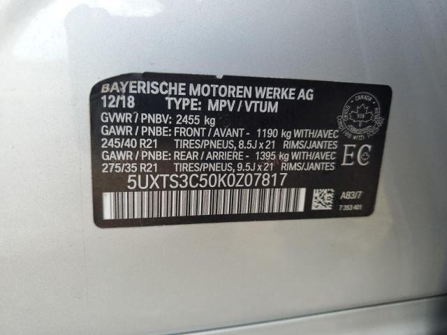 2019 BMW X3 XDRIVEM - 5UXTS3C50K0Z07817