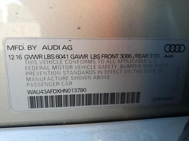 2017 AUDI A8 L QUATT WAU43AFDXHN013780