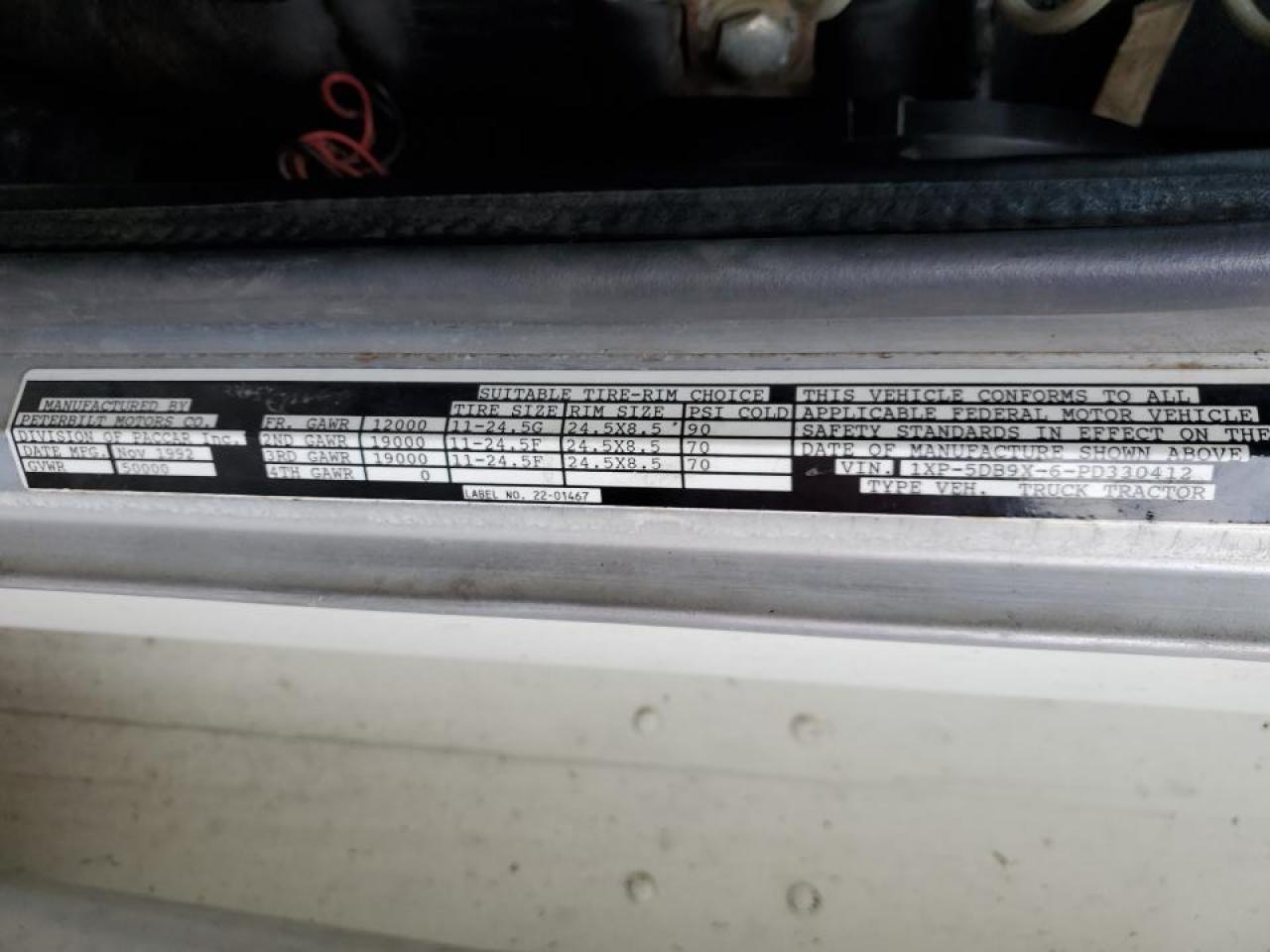 Lot #3290282255 1993 PETERBILT 379