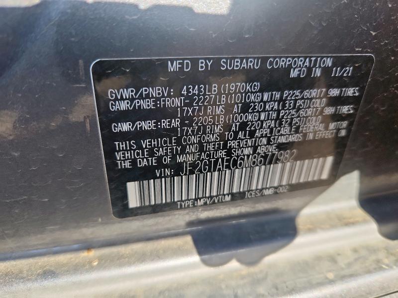 2021 SUBARU CROSSTREK - JF2GTAEC6M8677982
