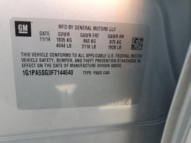 2015 CHEVROLET CRUZE LS 1G1PA5SG3F7144640