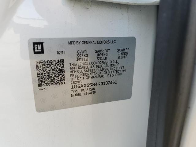 2019 CADILLAC CTS LUXURY 1G6AX5SS4K0137461