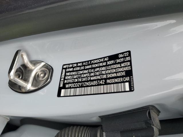 2022 PORSCHE TAYCAN GTS WP0CD2Y12NSA85142