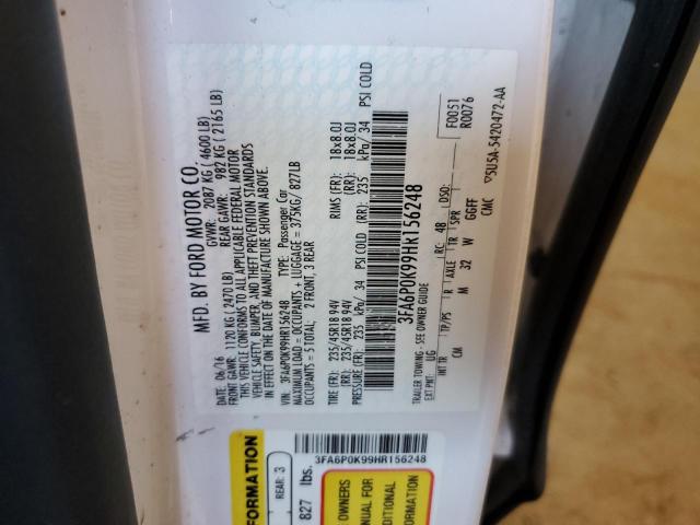 2017 FORD FUSION TIT - 3FA6P0K99HR156248
