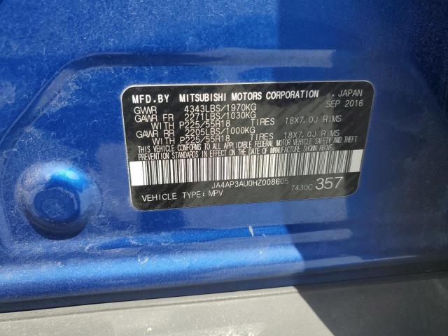 2017 MITSUBISHI OUTLANDER JA4AP3AU0HZ008605