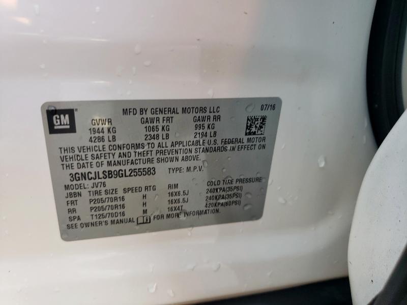 2016 CHEVROLET TRAX 1LT - 3GNCJLSB9GL255583