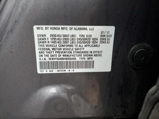 2017 HONDA PILOT ELIT 5FNYF6H08HB056466